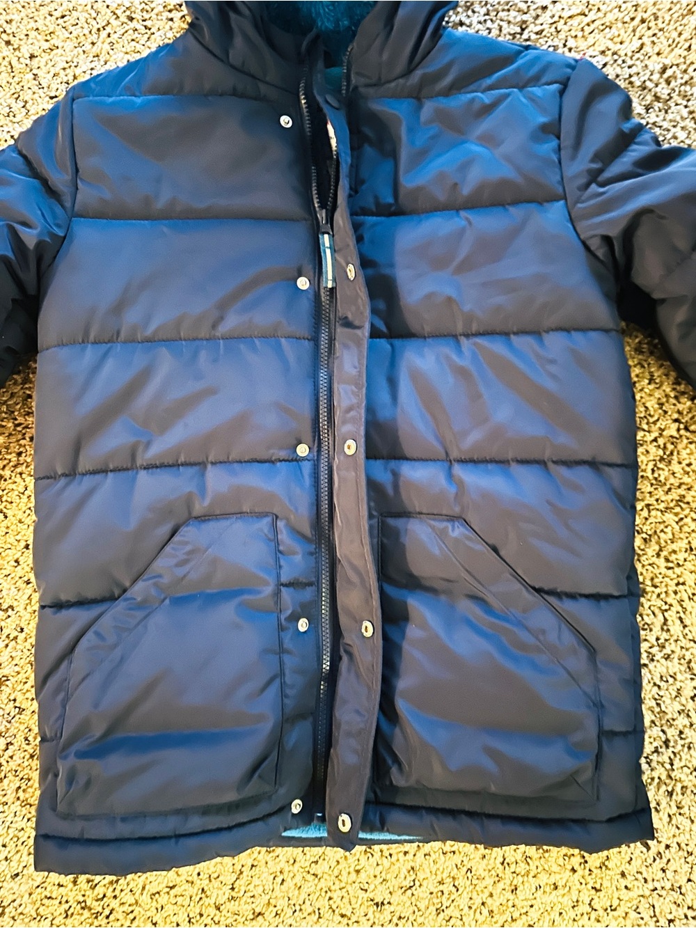 Cat & Jack Navy Blue Puffer Jacket with Hood